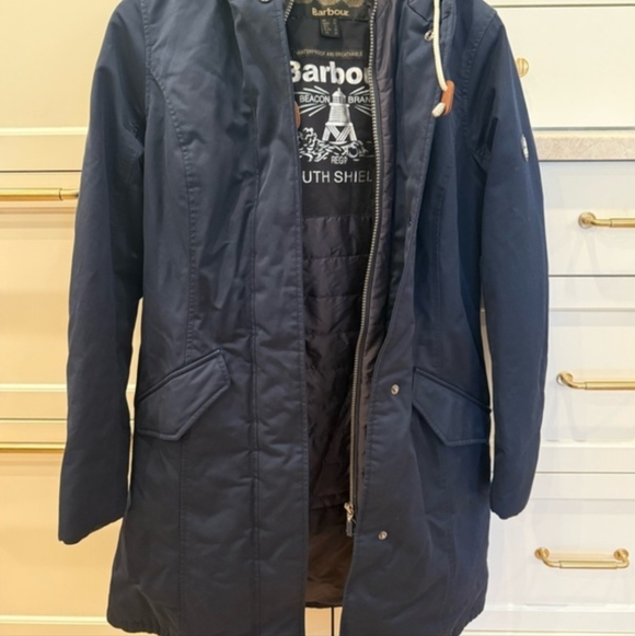 BARBOUR Insulated Rain Coat - size 6 - Picture 2 of 6